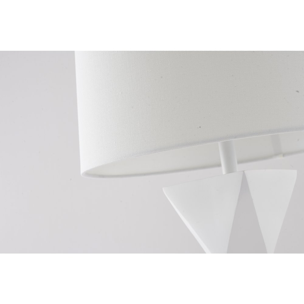1-Light White Polyresin Base Table Lamp With A White Drum Linen Shade. Picture 4