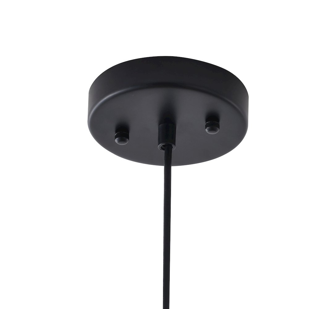 1-Light Black Single Pendant With A Silver Glass Shade. Picture 4