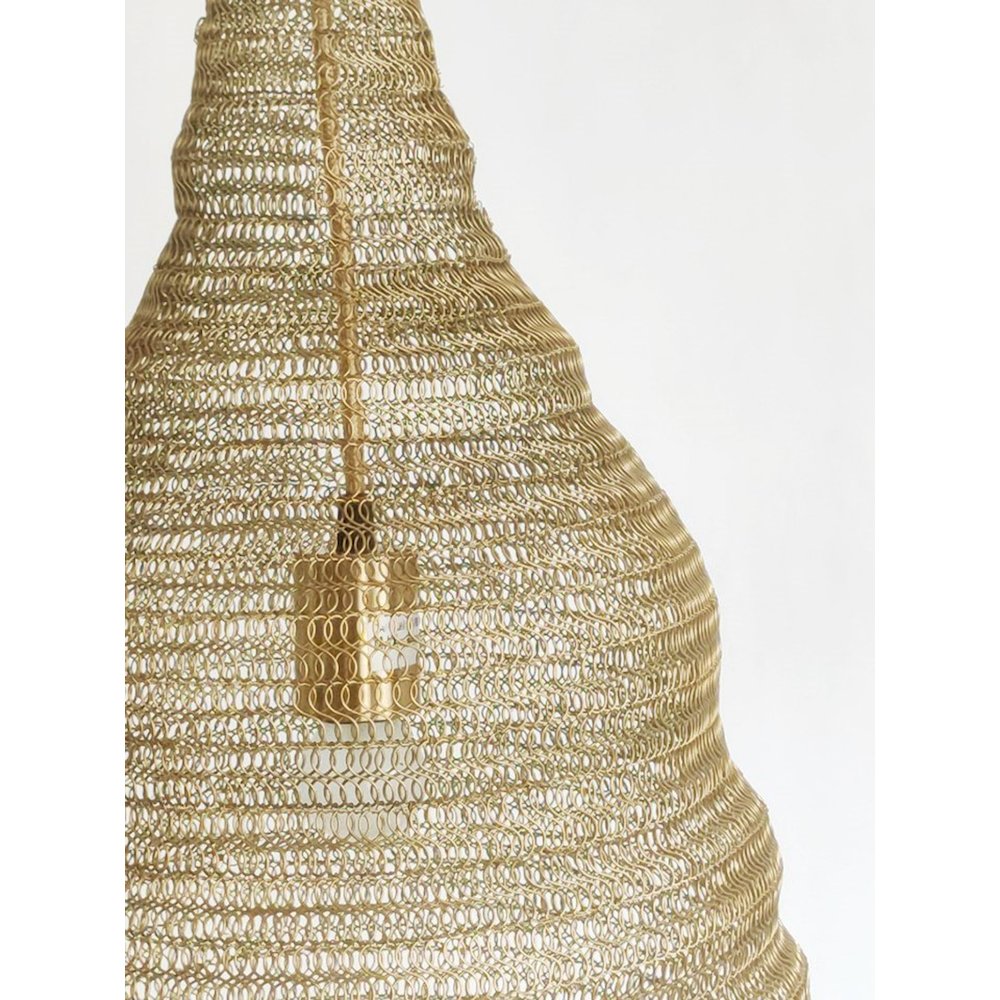 1-Light Gold Pendant With A Chain Basket Shade. Picture 3