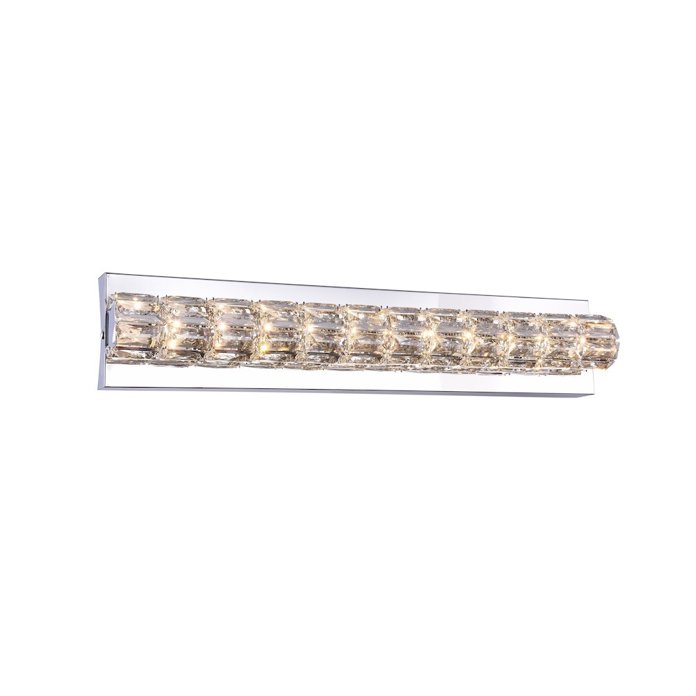 1-Light Chrome Wall Sconce With Clear Crystal Accents. Picture 1