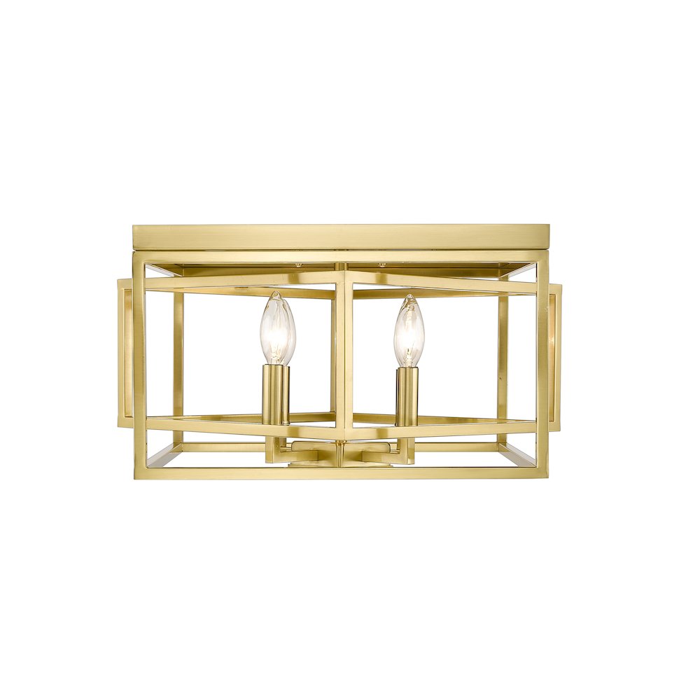 4-Light Gold Interlocked Box Flush Mount. Picture 5