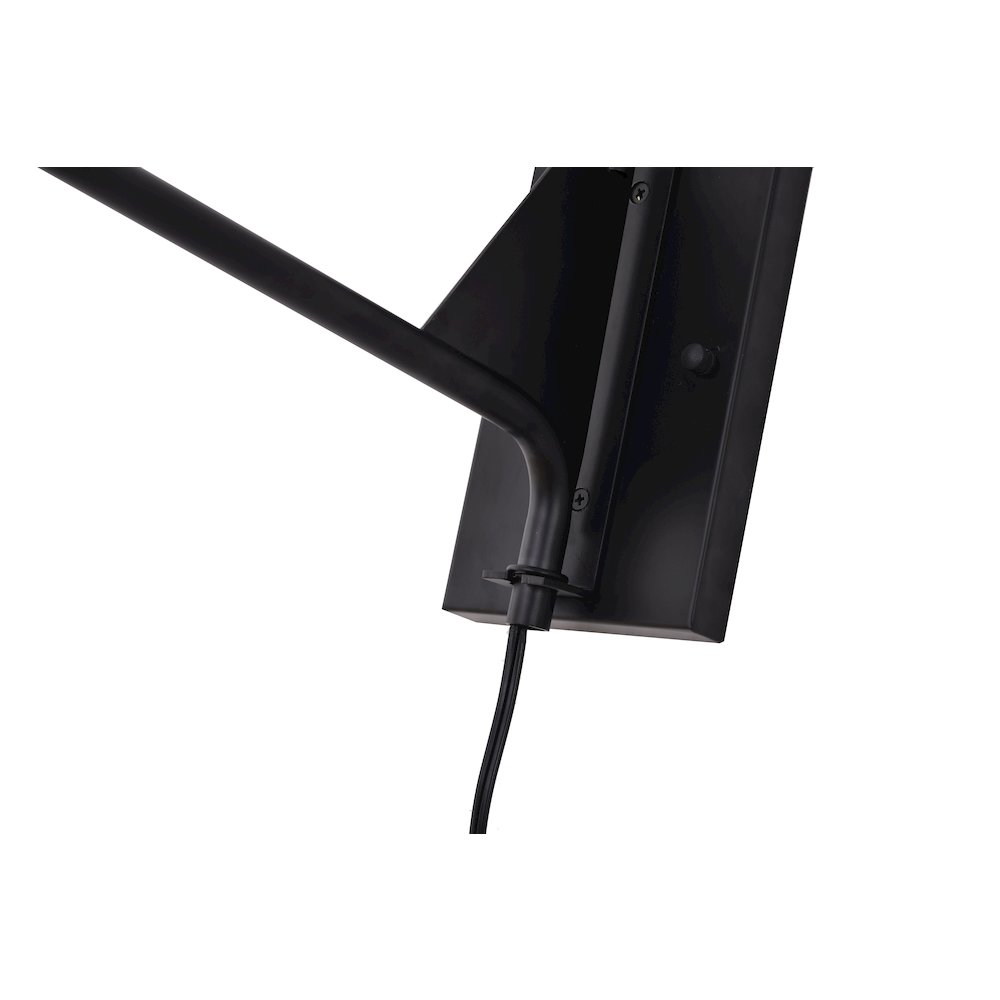 1-Light Black Wall Sconce With A Shade And Antique Brass Hardware. Picture 4