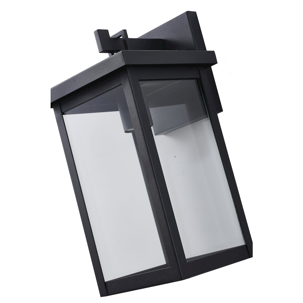 1-Light Matte Black Outdoor Wall Sconce With A Clear Glass Shade. Picture 3