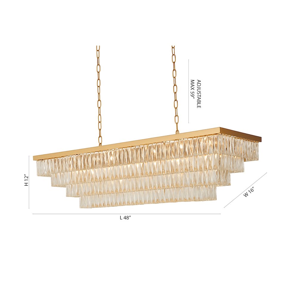17-Light 4-Tier Gold Chandelier With Clear Crystals. Picture 2