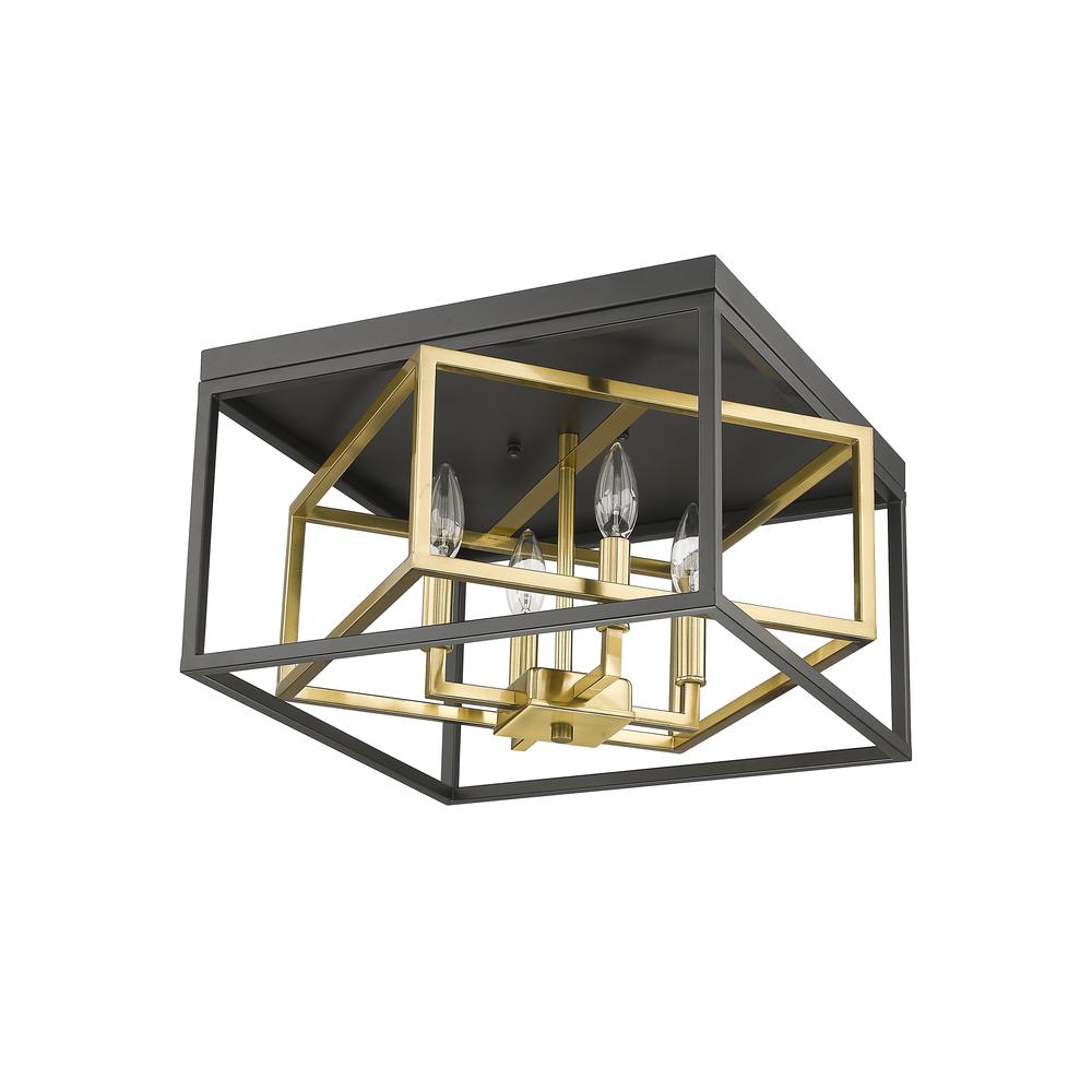 Flush Mount Black & Gold Iron. Picture 4
