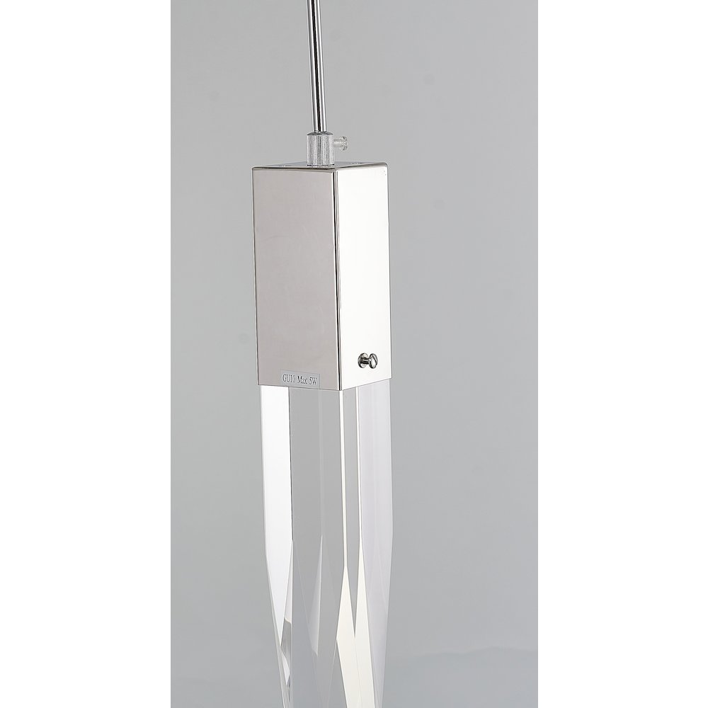 3-Light Chrome Island Lighting With A Clear iceberg Crystal. Picture 5