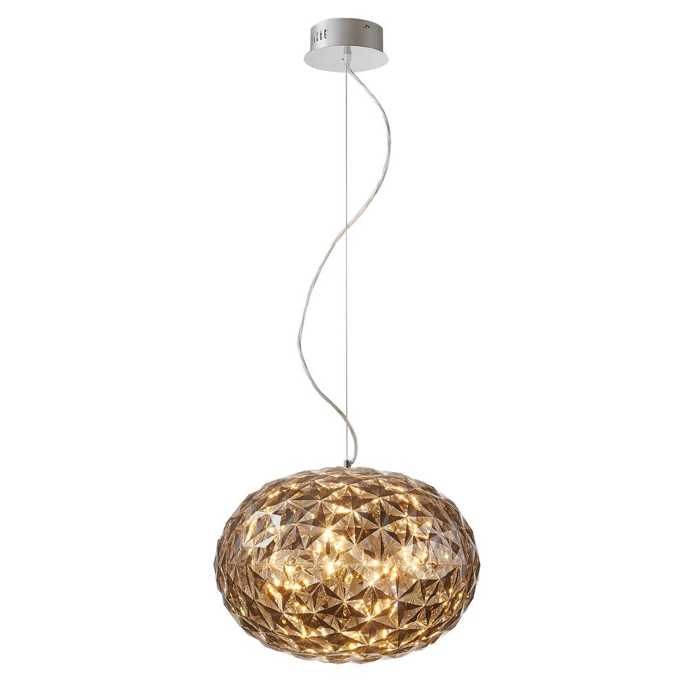 Single Pendant Lighting Smoke Metal & Acrylic. Picture 1