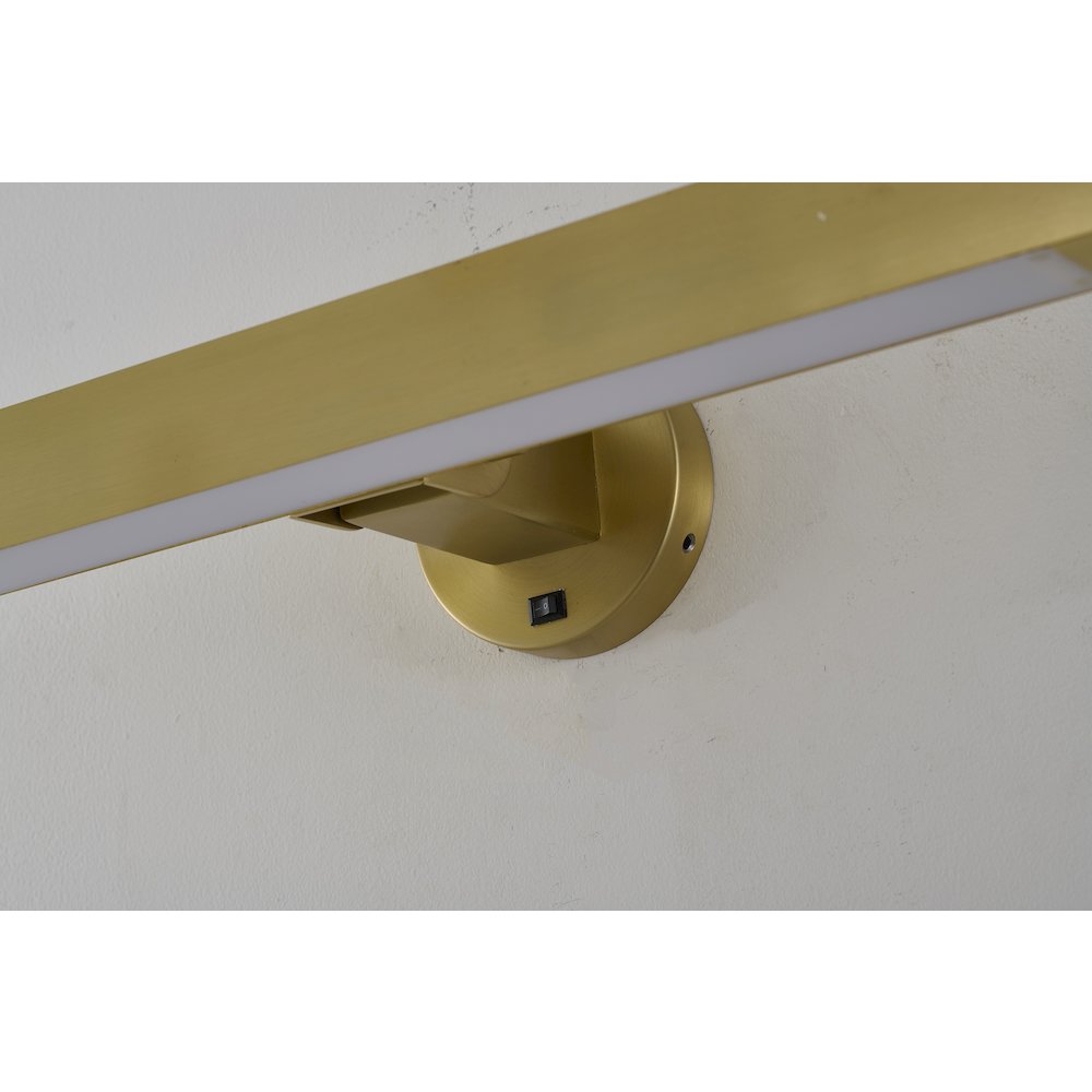 4-Light Satin Brass Wall Sconce With A White Frosted Acrylic diffuser. Picture 4