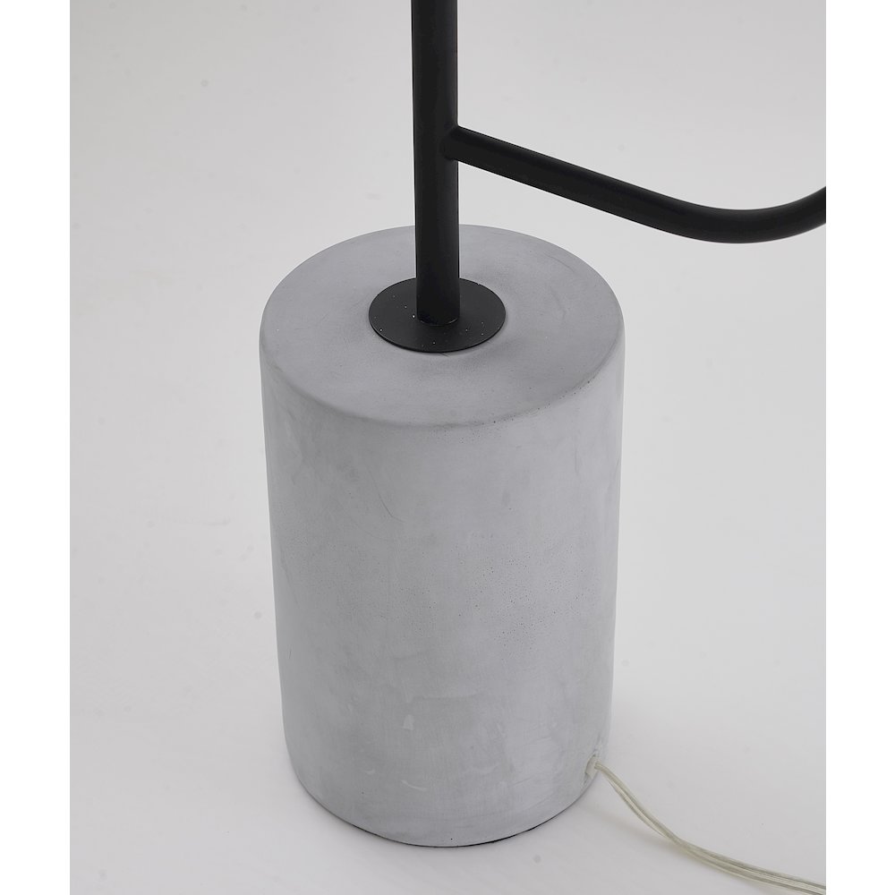 1-Light Matte Black Floor Lamp With A White Marble Base. Picture 5