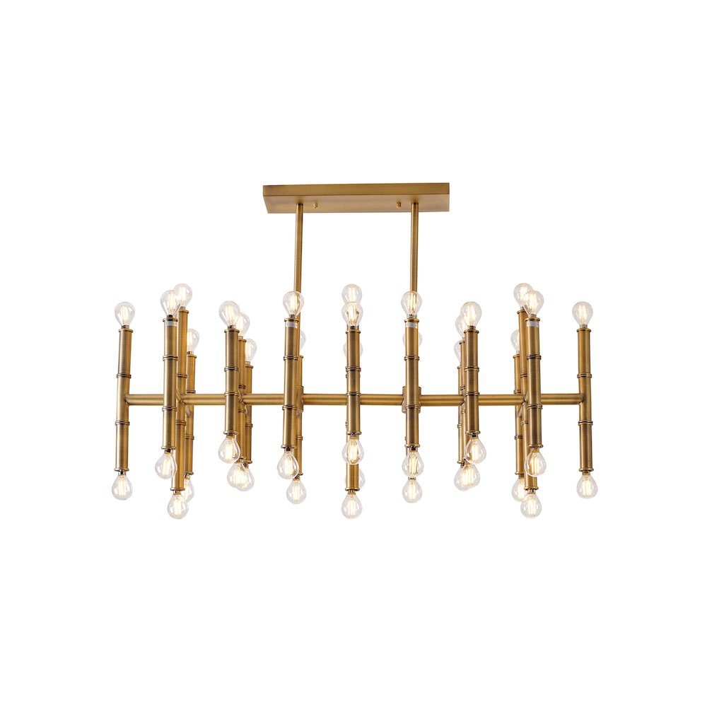 Bethel International Chandelier in Antique Brass Color. Picture 1