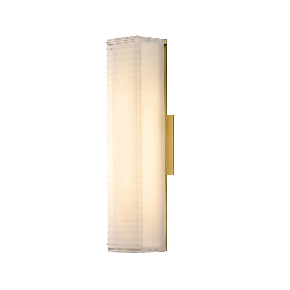 1-Light Matte Brass LED Wall Sconce With A Clear Frosted Glass Shade. Picture 3