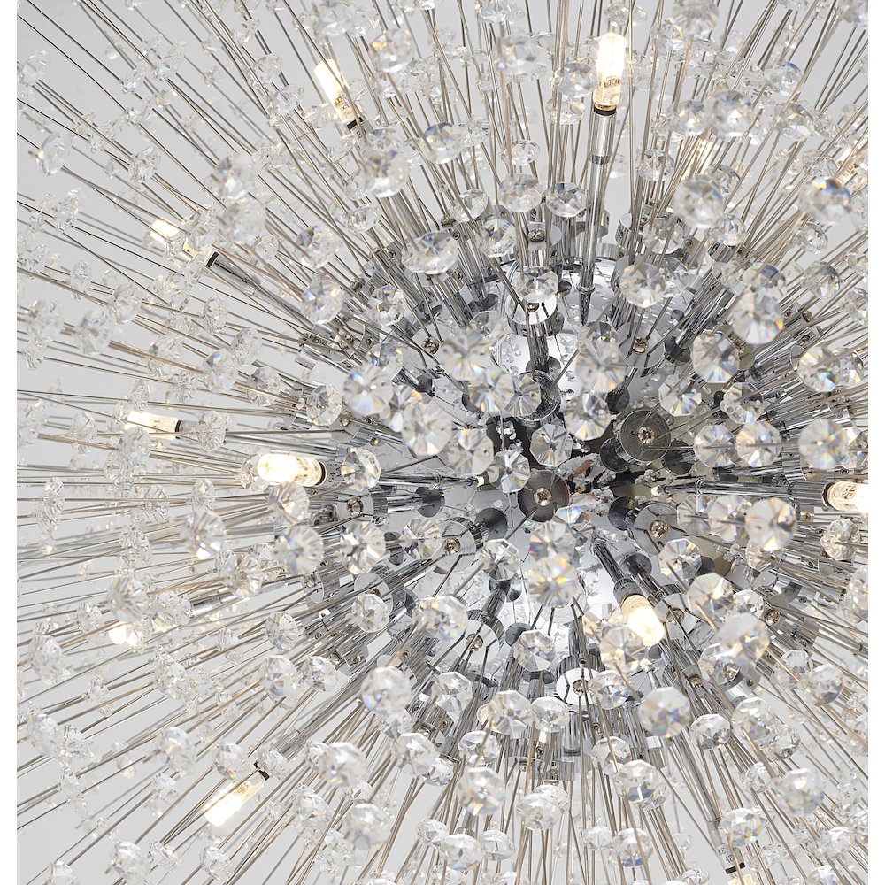 22-Light Chrome Chandelier With Clear Crystals. Picture 5