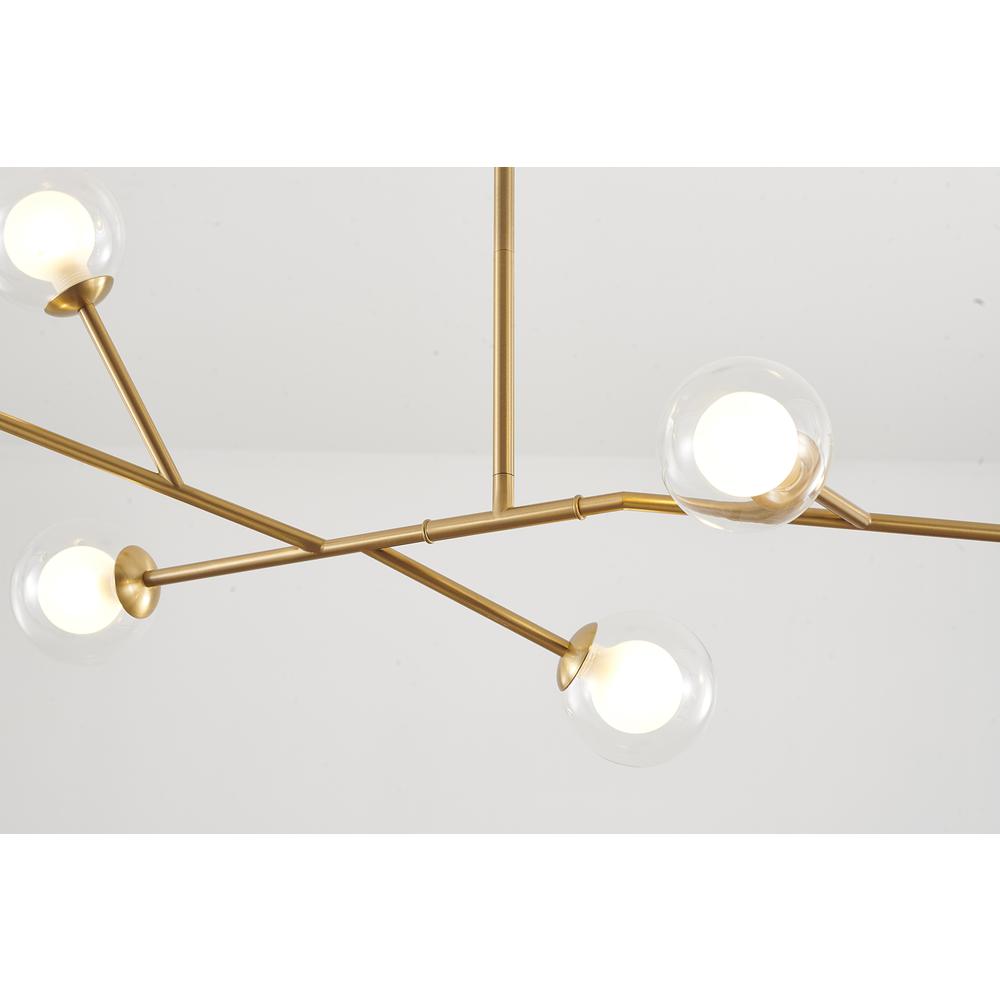 Chandelier  Brass Steel & Glass. Picture 3