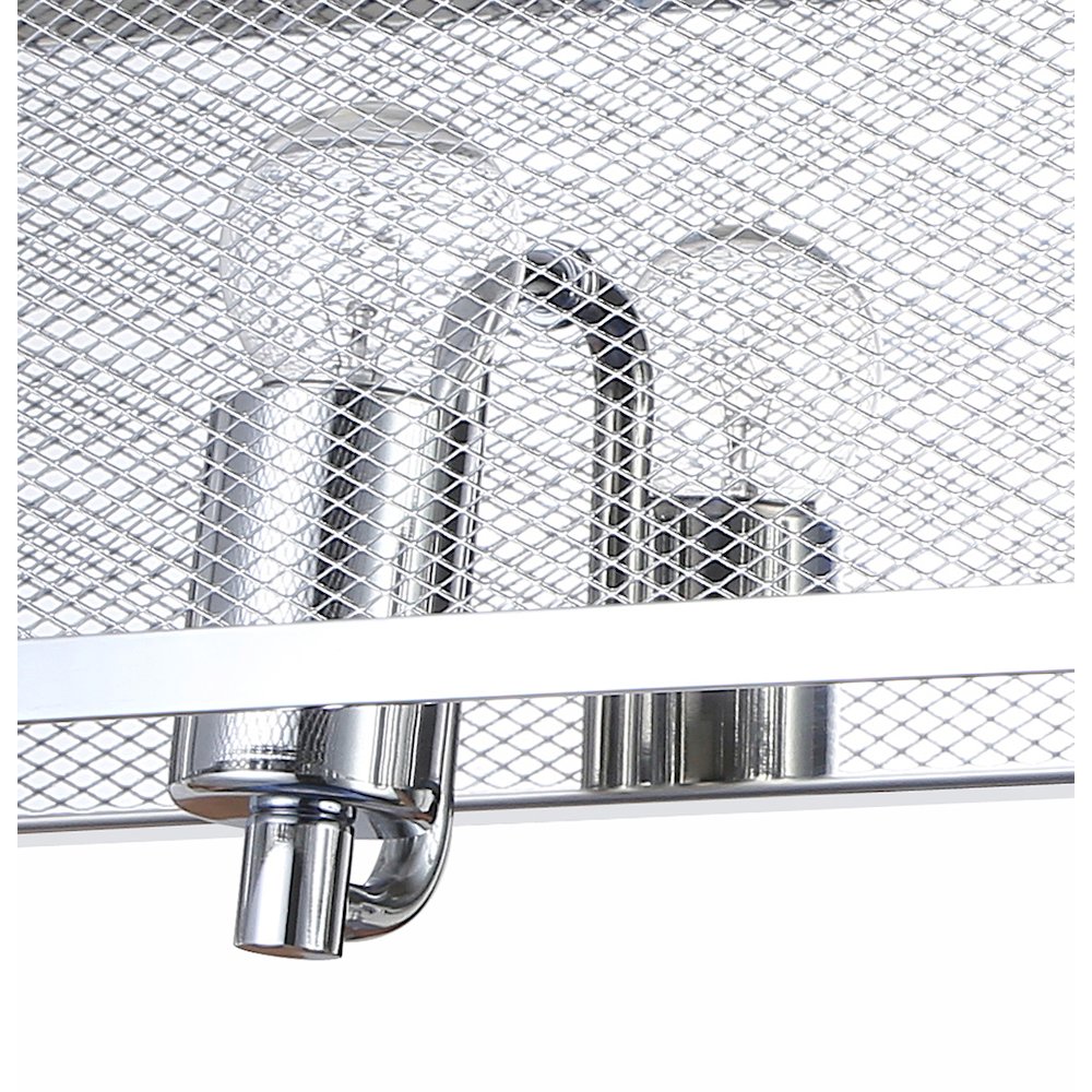 4-Light Chrome Wall Sconce With A Metal Mesh Shade. Picture 3