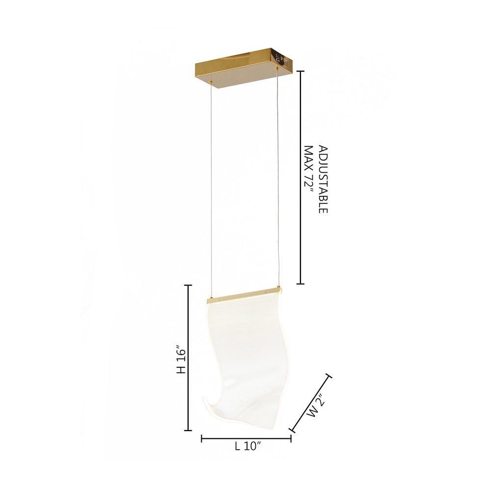 1-Light Gold LED Pendant With An Acrylic Sheet. Picture 7