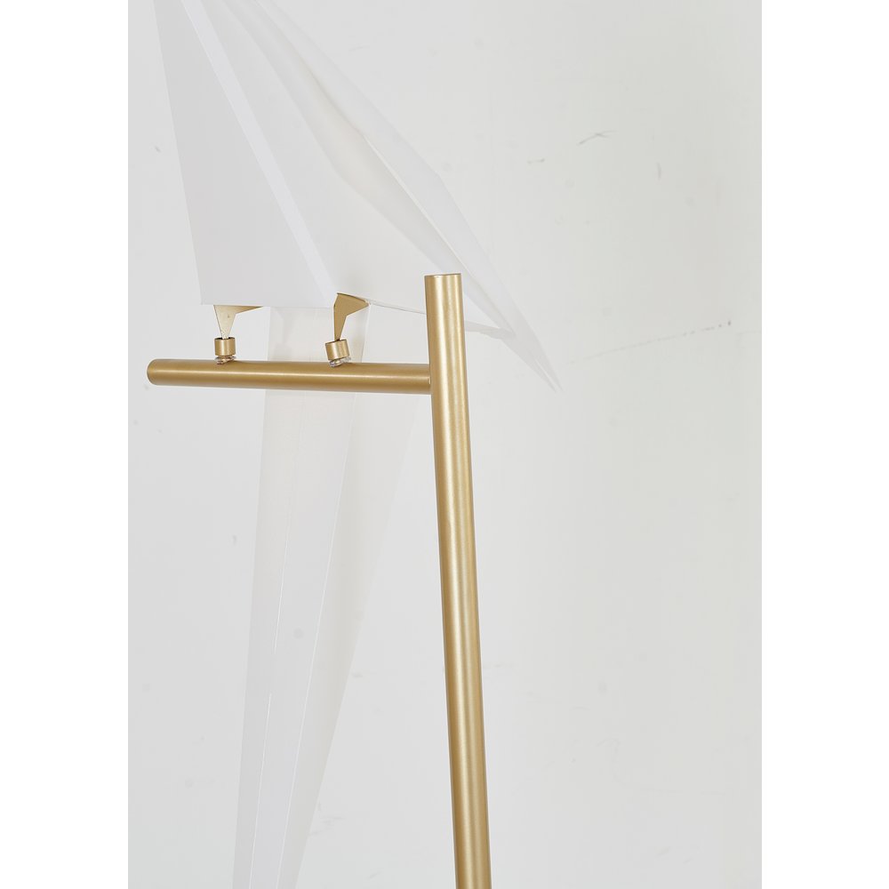 1-Light Gold LED Table Lamp With A White Plastic Bird. Picture 3