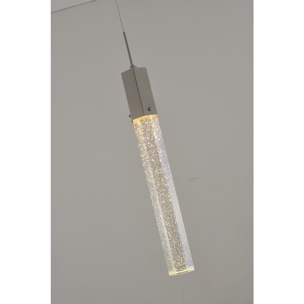 1-Light Chrome Single Pendant With A Clear Bubble Crystal. Picture 4