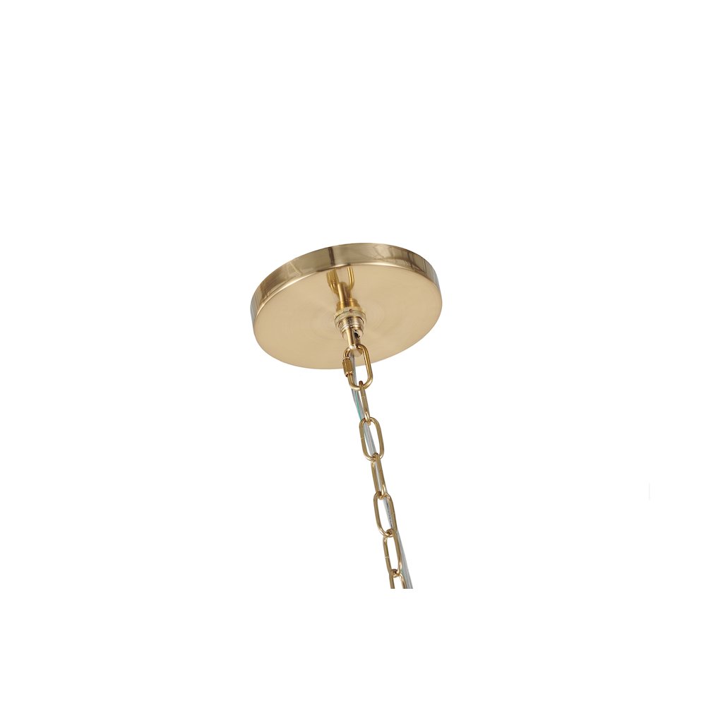 8-Light Gold Chandelier With Clear Beaded hanging Glass. Picture 6