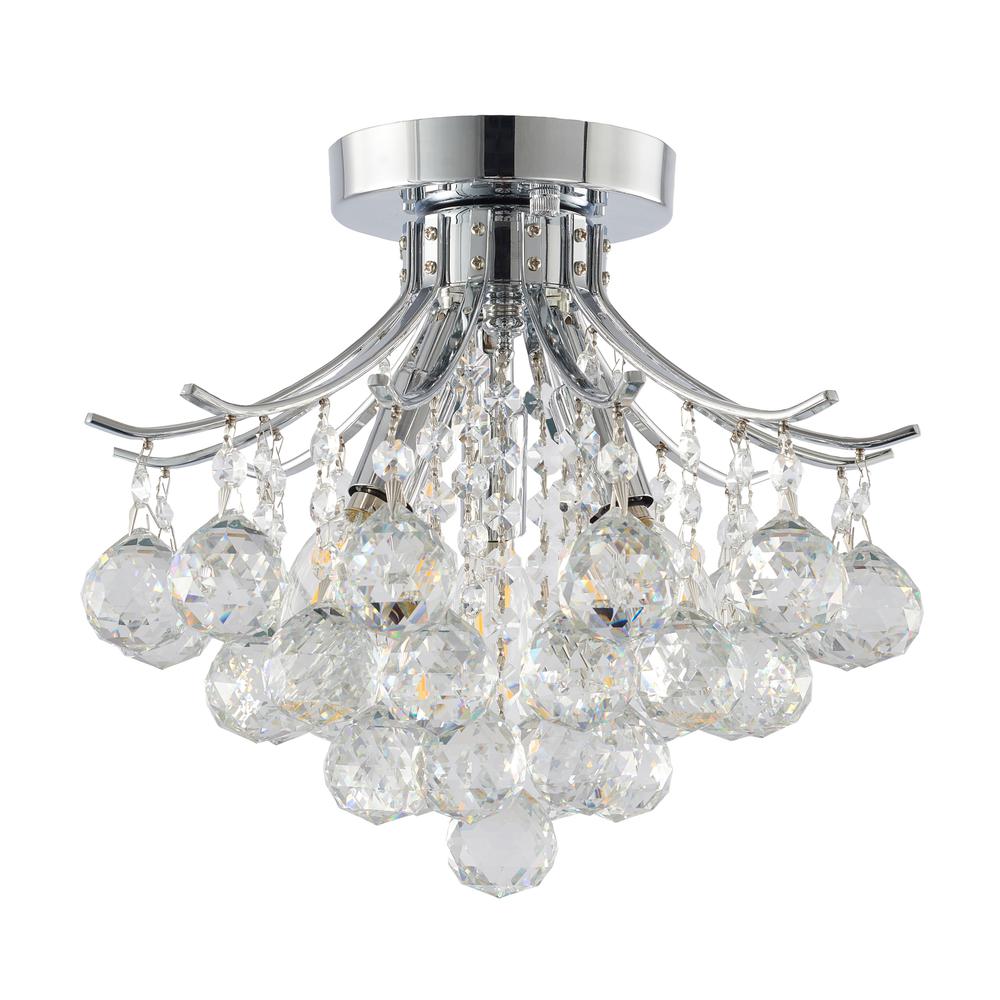 Semi Flush Mount Chrome Metal & Crystal. Picture 2