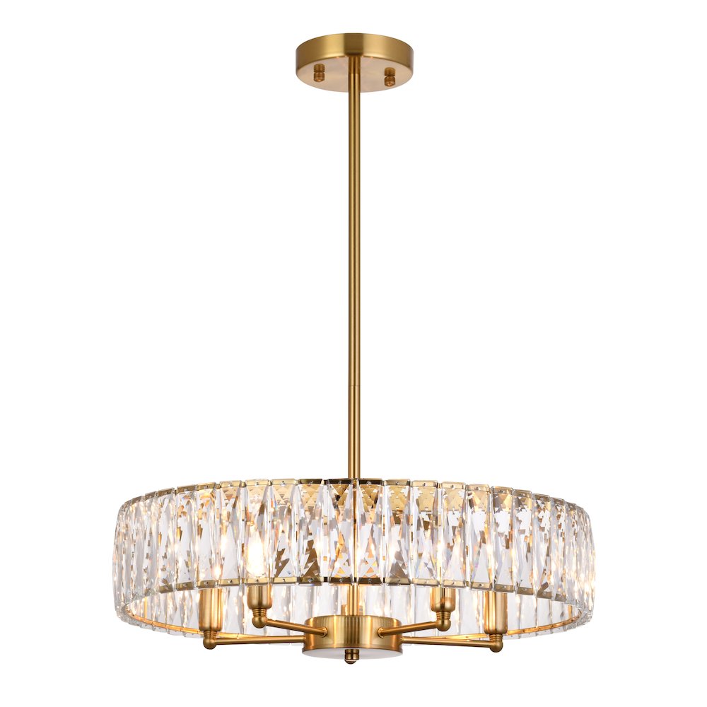 5-Light Gold Chandelier With Clear Crystals. Picture 1