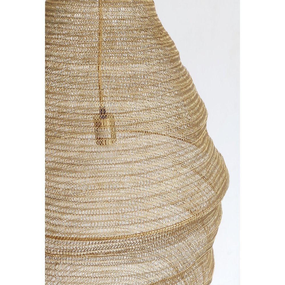 1-Light Gold Pendant With A Chain Basket Shade. Picture 4