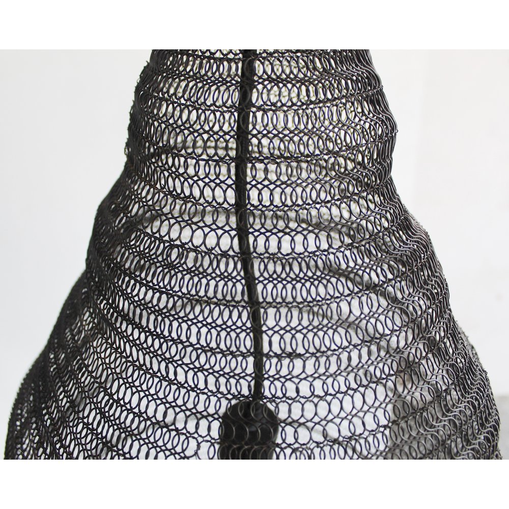 1-Light Satin Black Pendant With A Chain Basket Shade. Picture 5