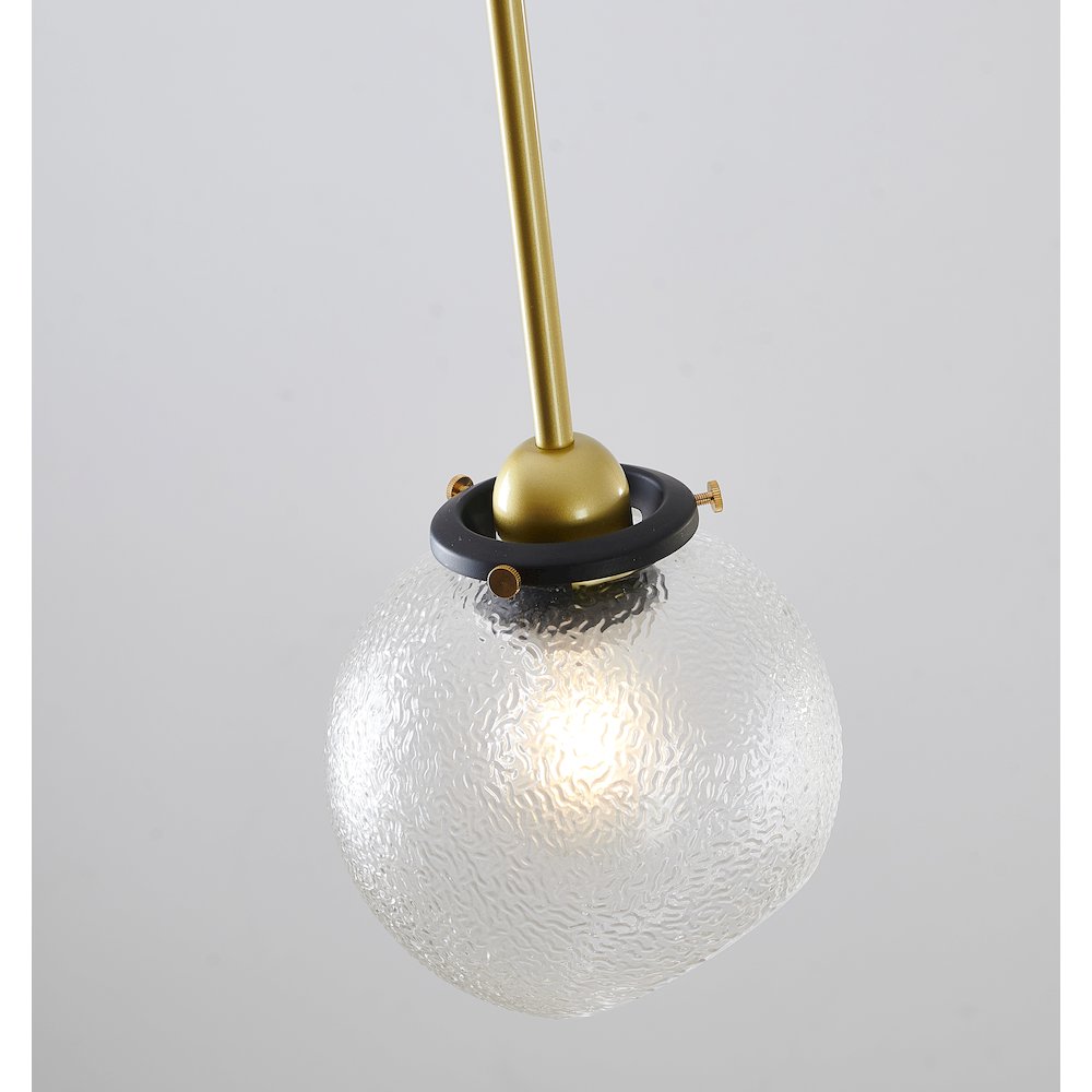 1-Light Gold Plated Single Pendant With A Clear Glass Shade. Picture 3