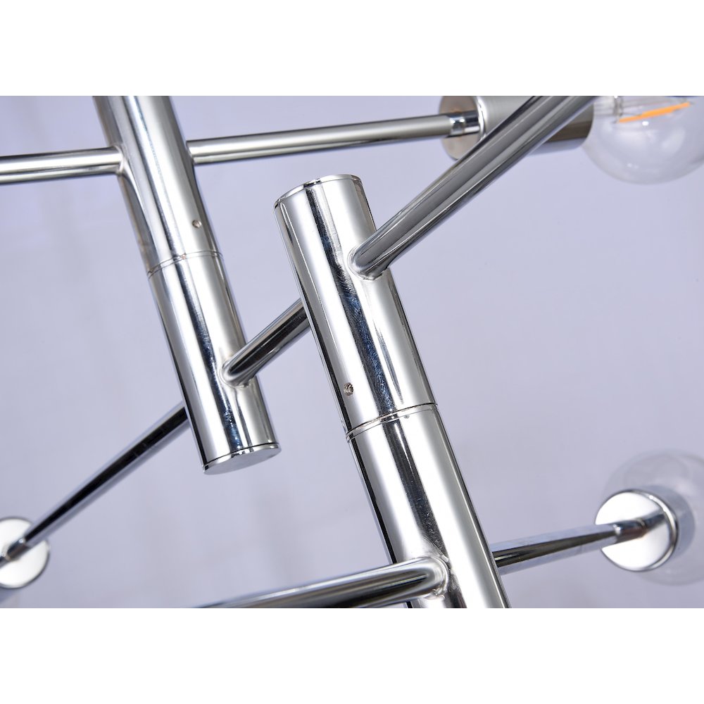 4-Light Chrome Pipe Arm Chandelier. Picture 3