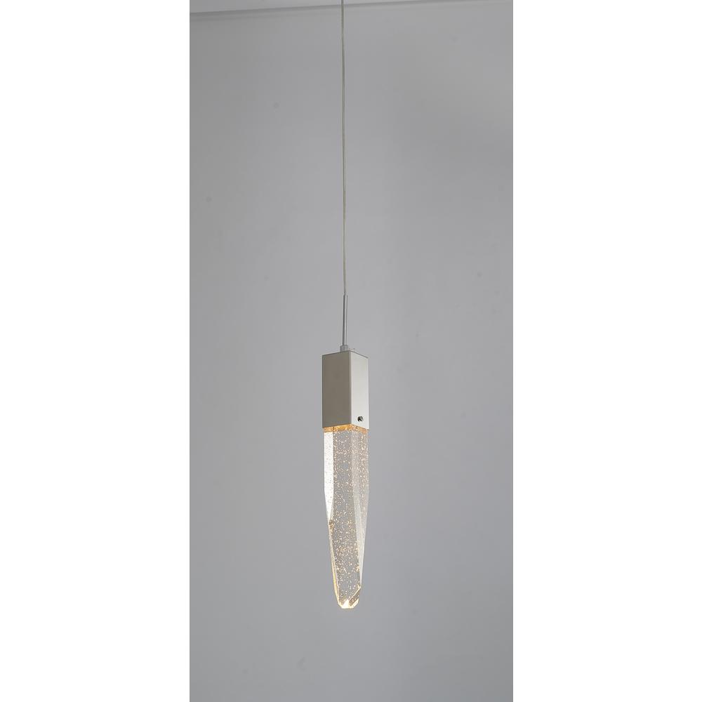 Single Pendant Lighting Chrome Metal & Crystal. Picture 3