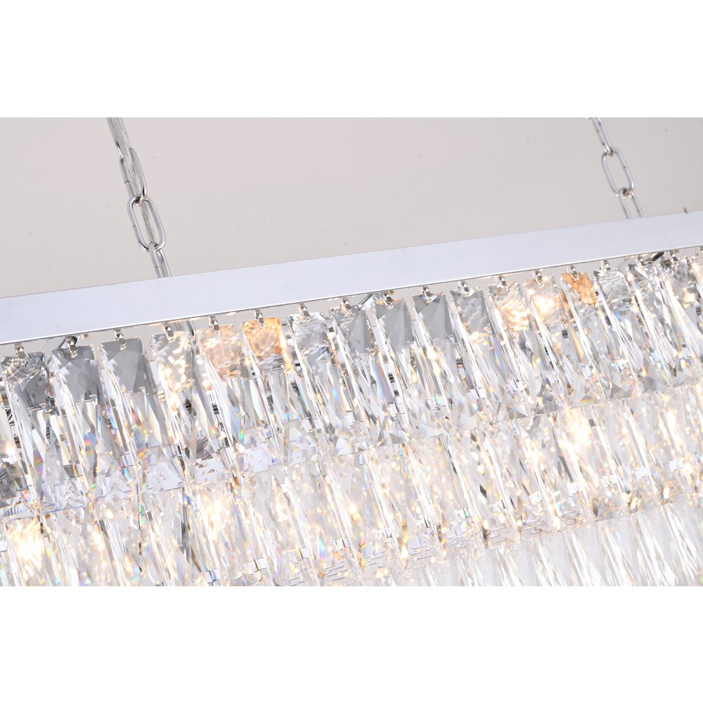 16-Light Chrome Metal Chandelier With Clear Crystal. Picture 3