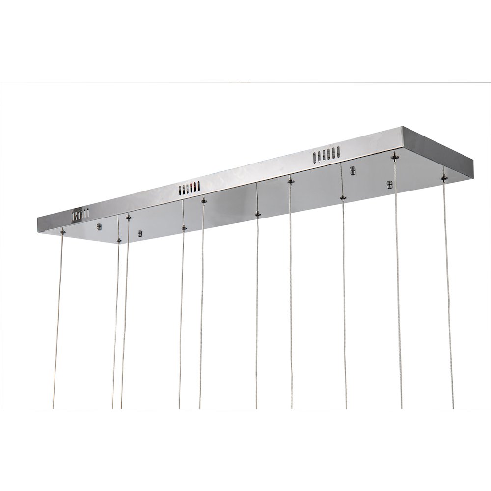 10-Light Chrome LED Chandelier With Clear Crystal Accents. Picture 3
