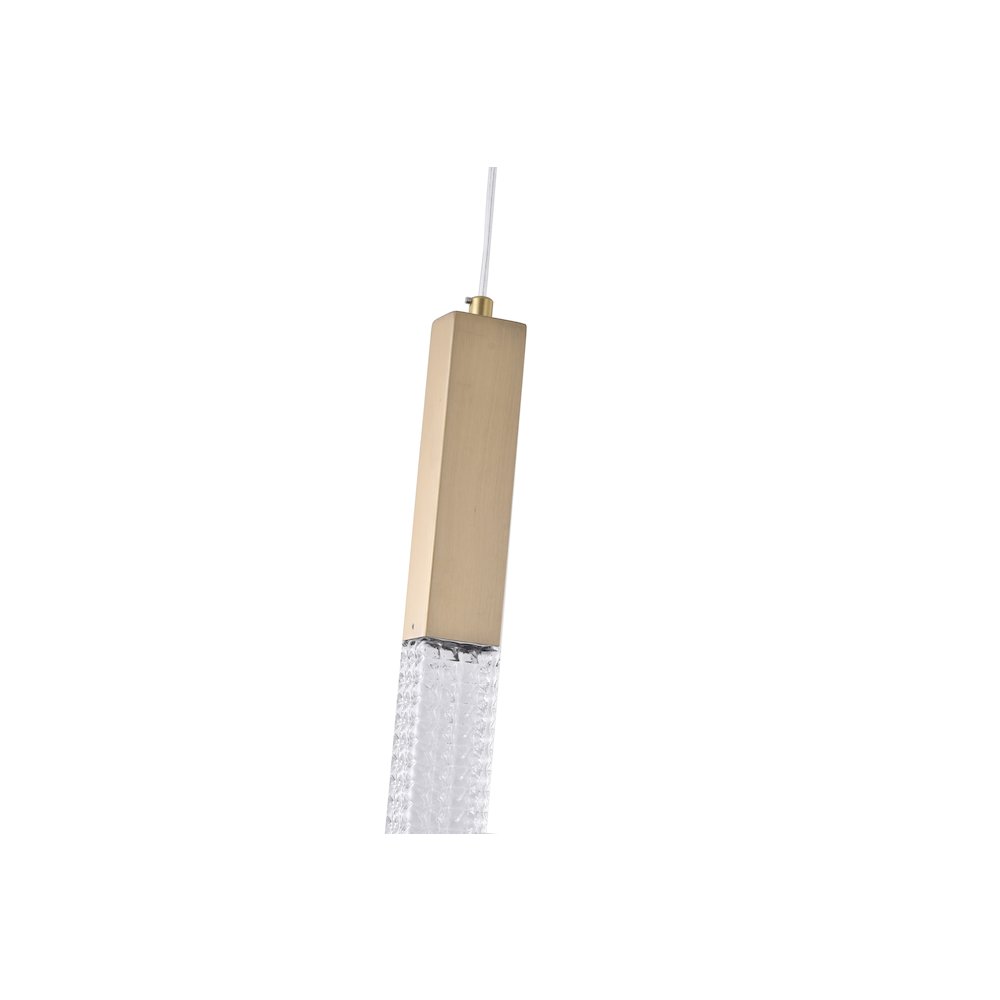 1-Light Gold LED Single Pendant With A Clear Glass Shade. Picture 4
