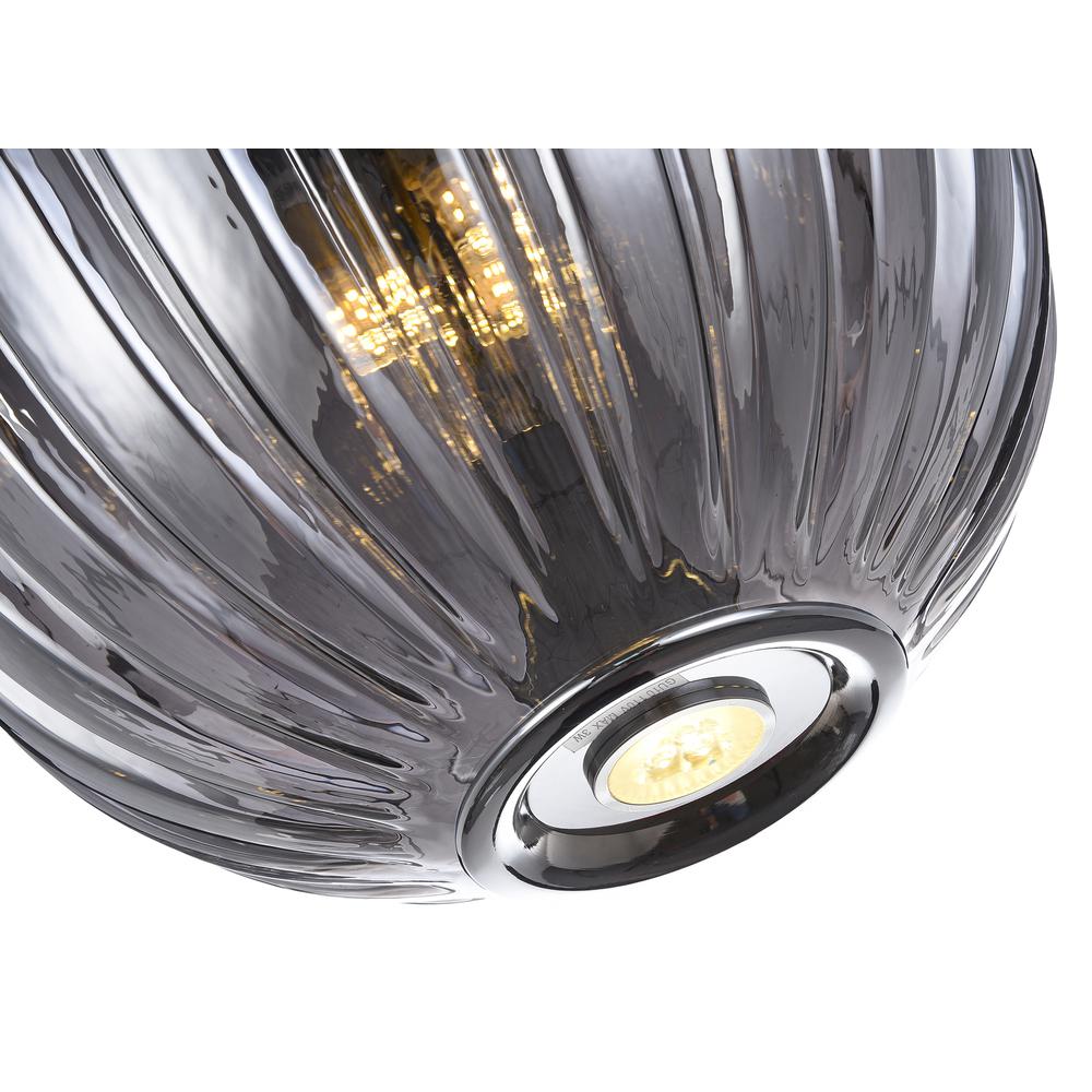 Single Pendant Lighting Chrome Metal & Glass. Picture 3