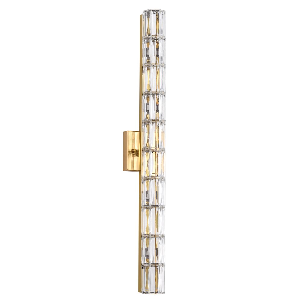 9-Light Gold Wall Sconce With Clear Crystal Accents. Picture 2