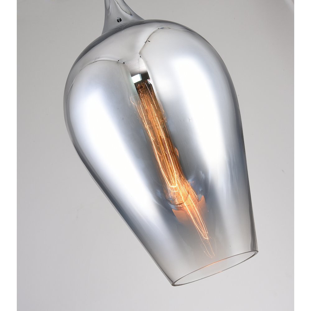 1-Light Chrome Pendant With A Reflective Chrome Faded Glass Shade. Picture 3