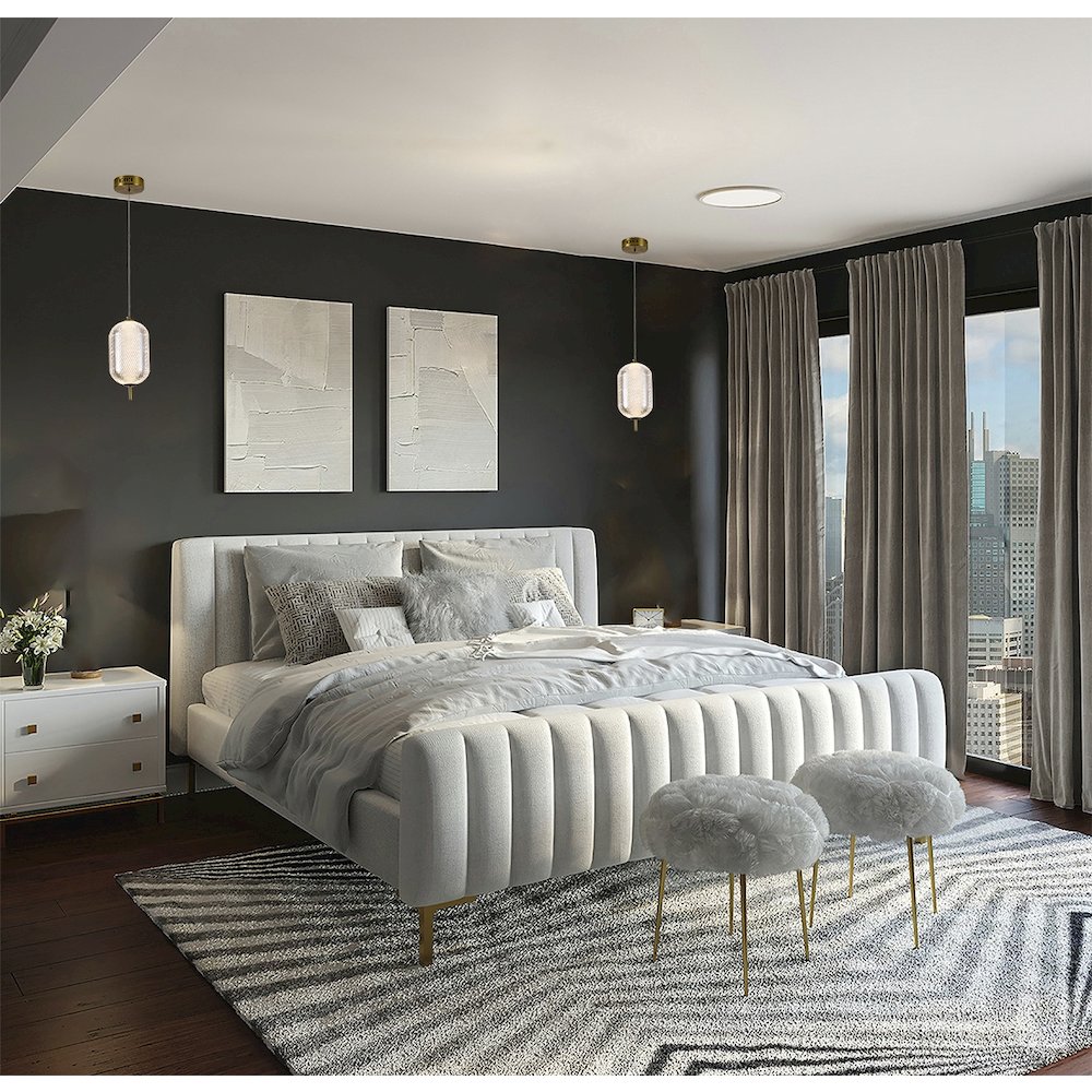 1-Light Brass Dimmable LED Single Pendant With A Clear PC Shade. Picture 9