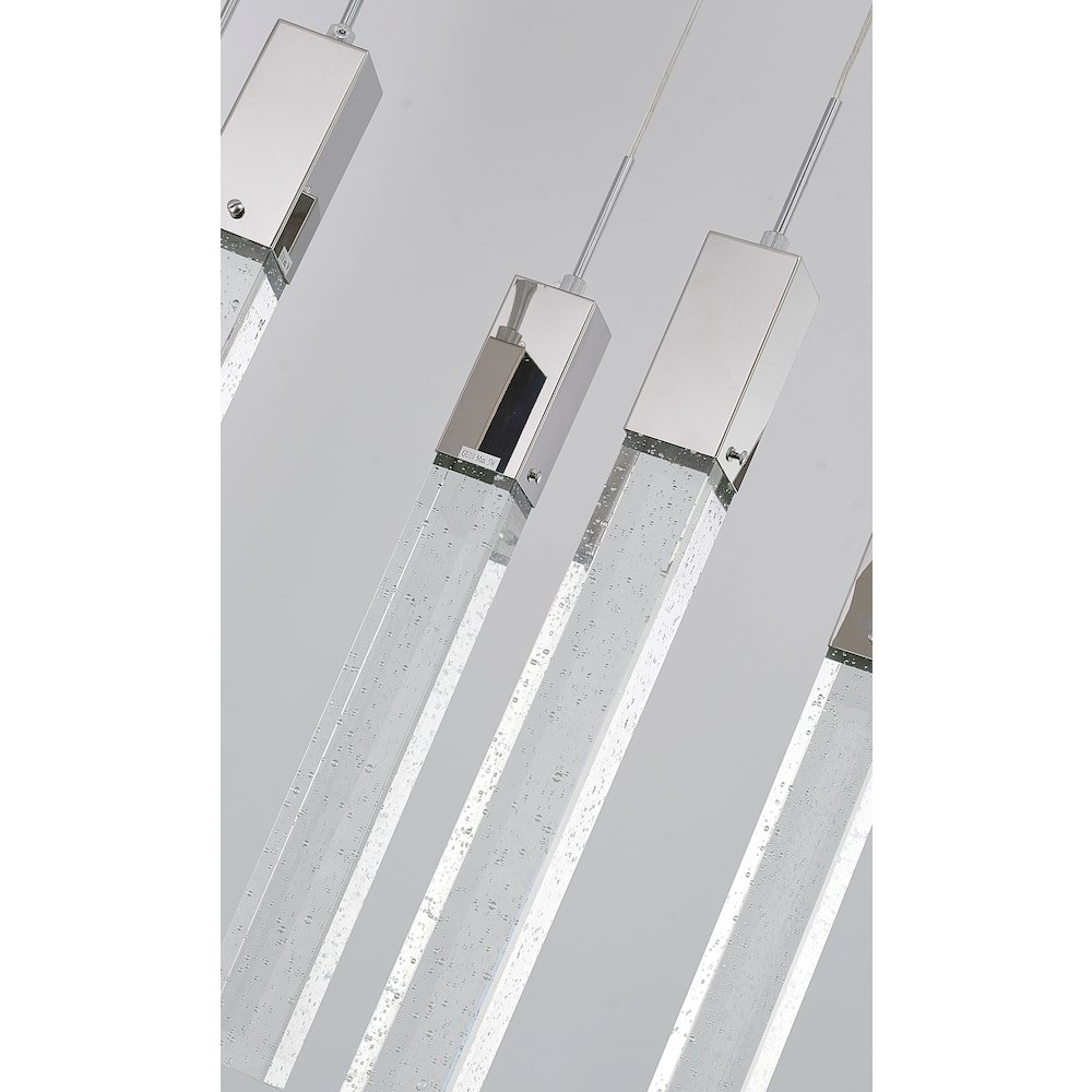 7-Light Chrome Island Lighting With A Clear Bubble Crystal. Picture 3