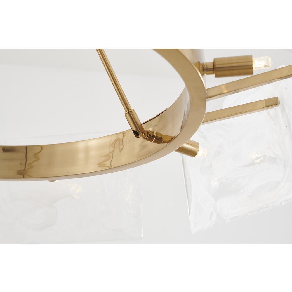 Chandelier Gold Metal & Glass. Picture 4