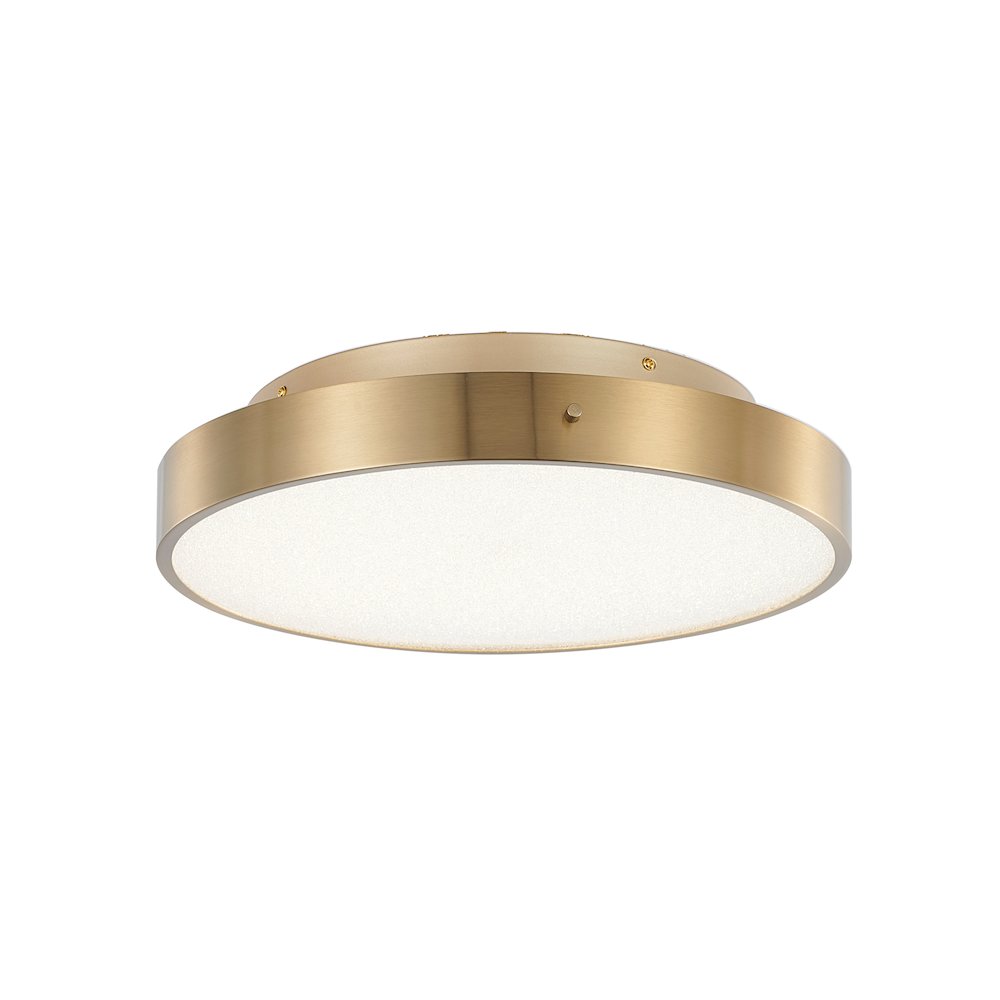 1-Light Brass LED Flush Mount With A Clear Acrylic Beaded Diffuser. Picture 1