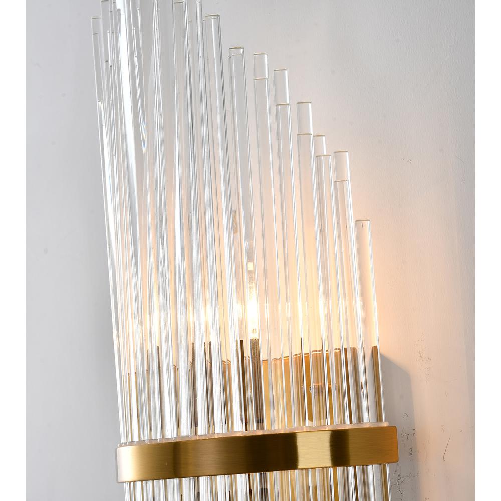 Wall Sconce Antique Brass Metal & Glass. Picture 3