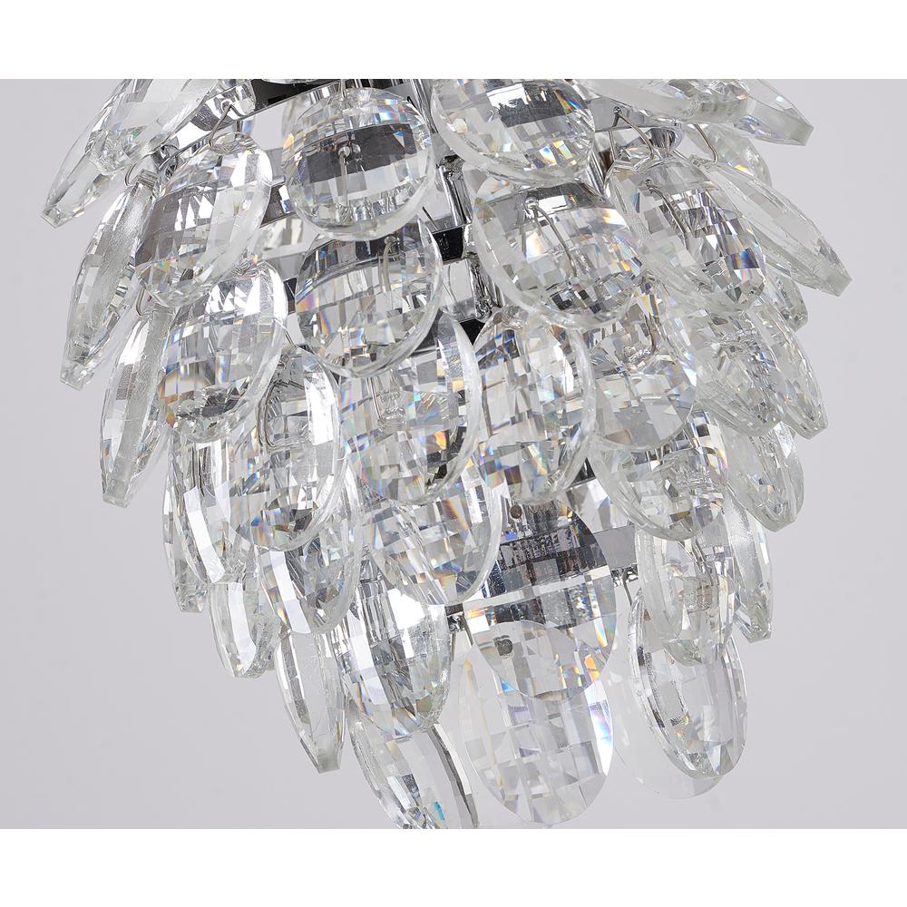 Single Pendant Lighting Chrome Iron & Crystal. Picture 4