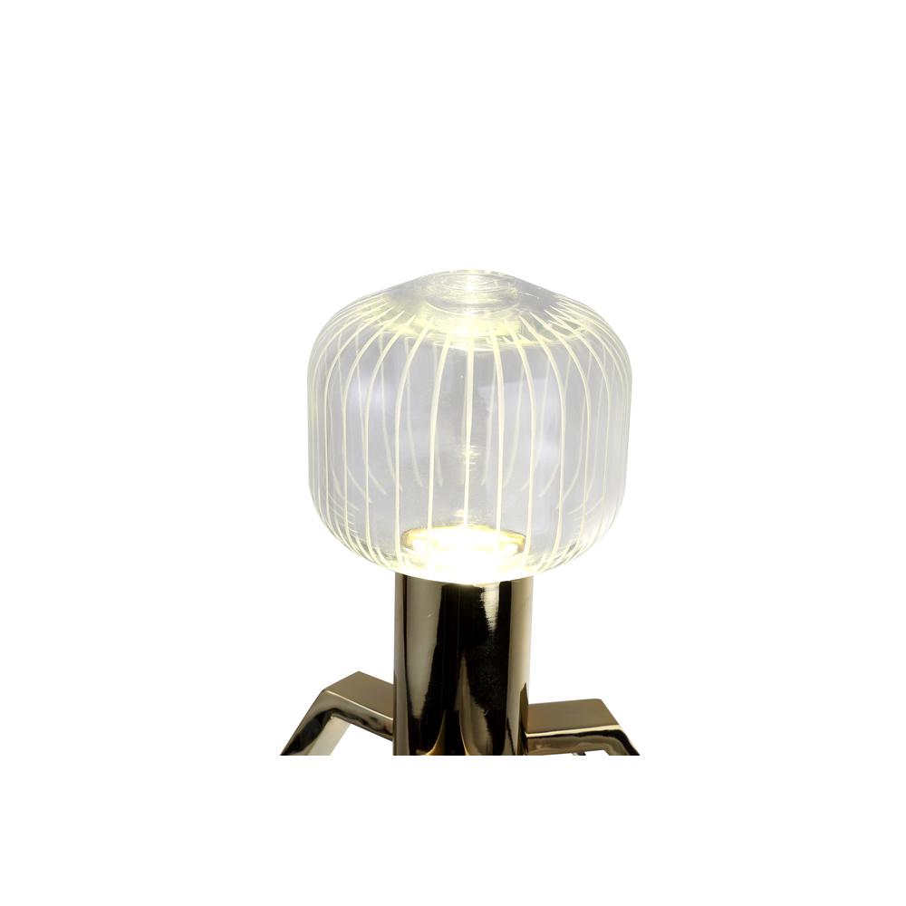 LED Table Lamp Gold Metal & Glass. Picture 4