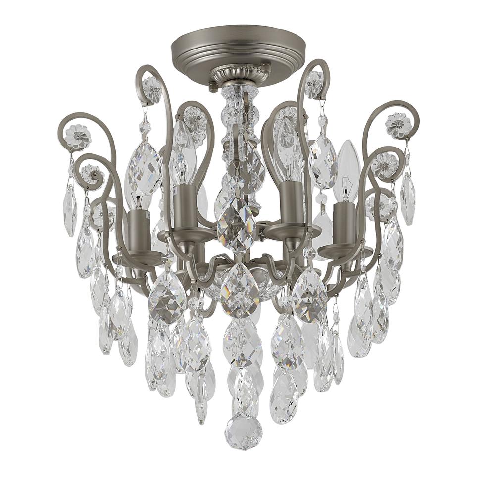 Chandelier Pewter Metal & Crystal. Picture 5