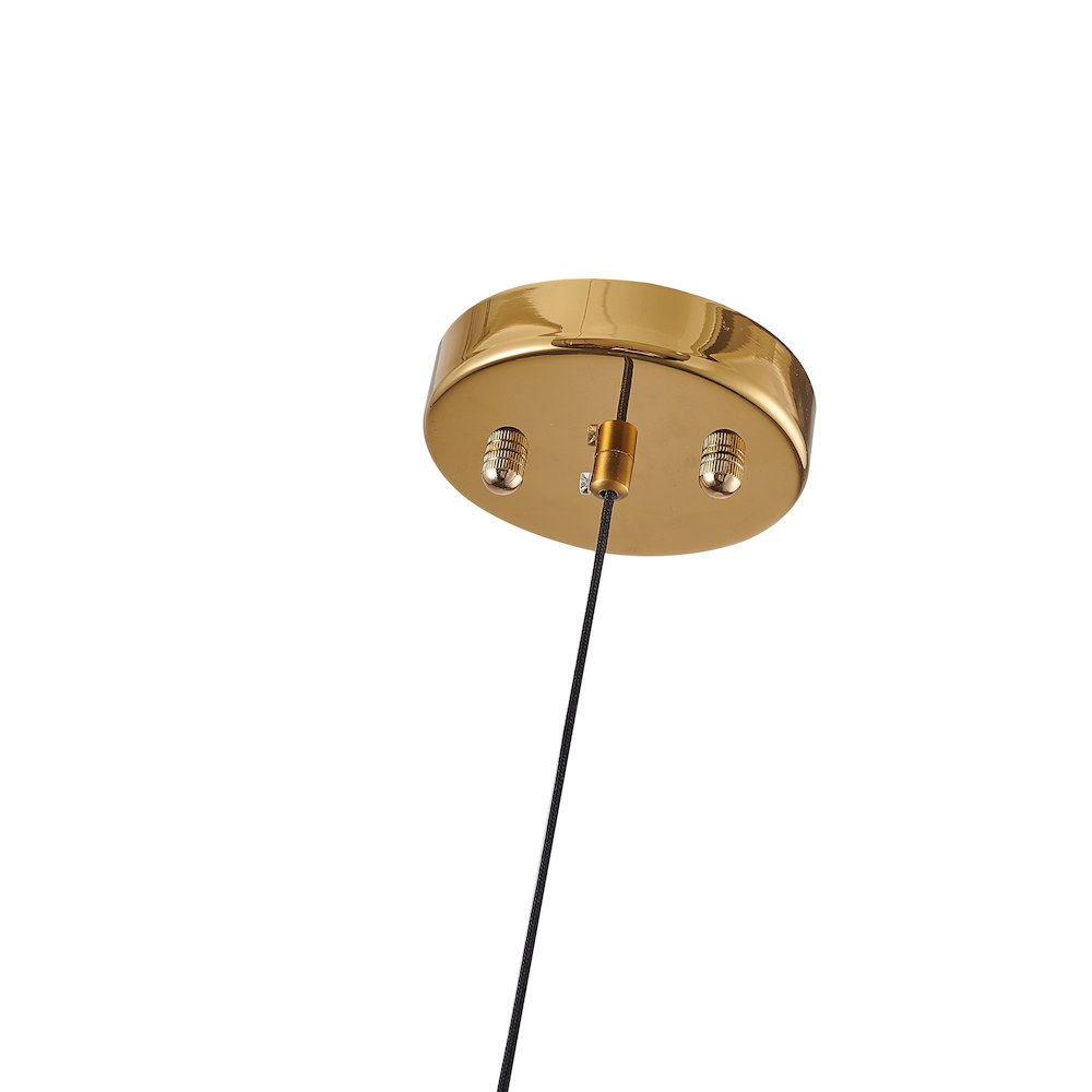 1-Light Brass Iron LED Pendant With A Clear Crystal. Picture 5