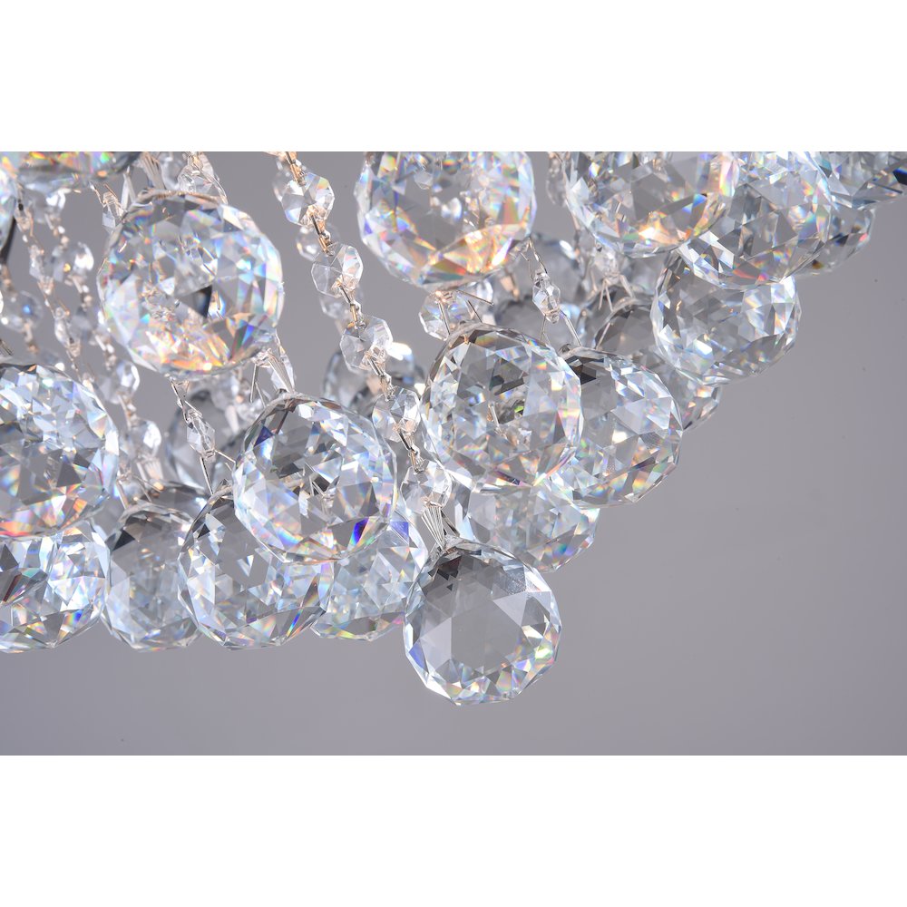 10-Light Chrome Chandelier With Clear Crystals. Picture 4