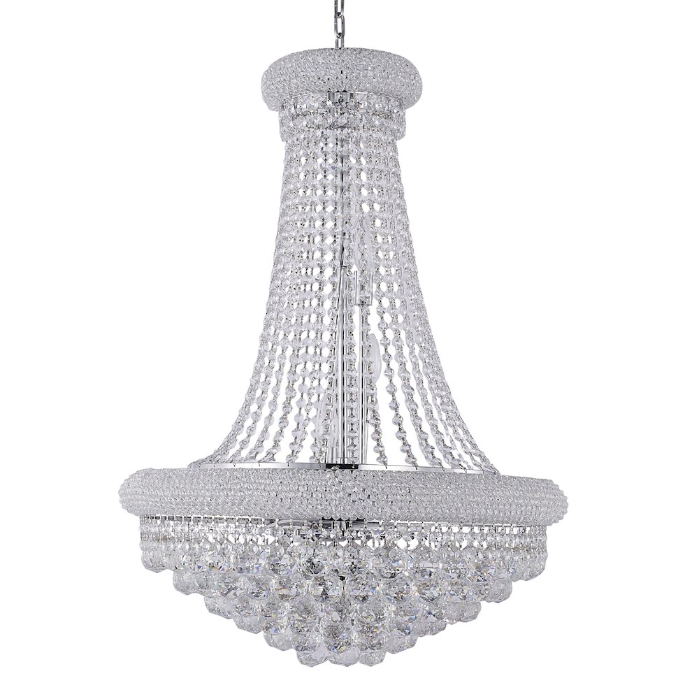 14-Light chrome Chandelier With Clear Crystals. Picture 2