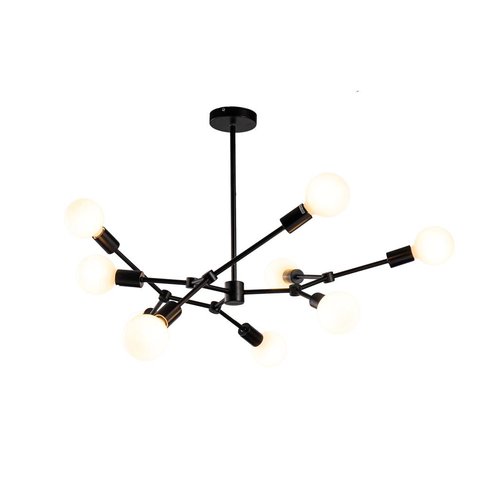 Chandelier  Matte Black Metal. Picture 1