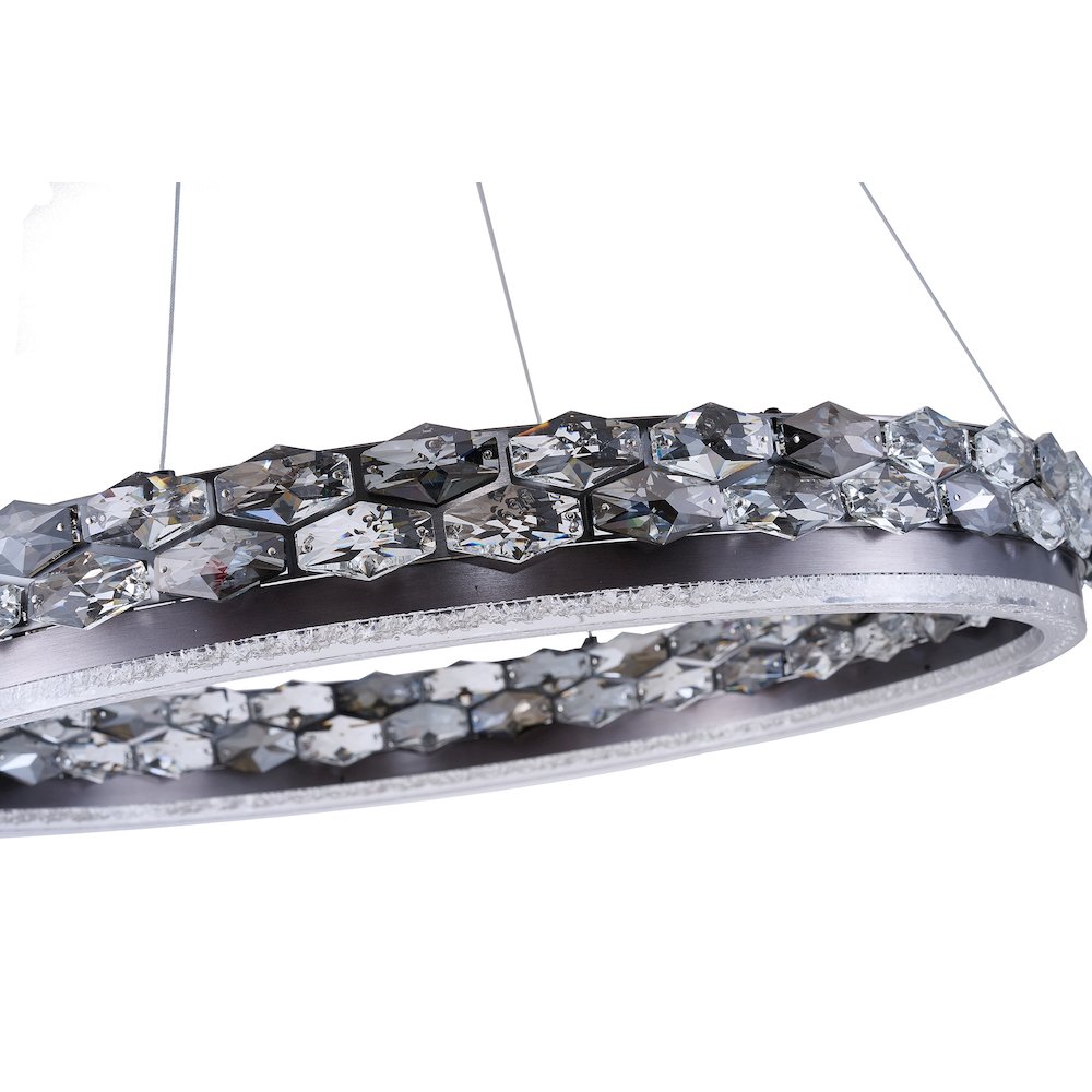 1-Light Stain Black LED Pendant With Crystal Accents. Picture 10
