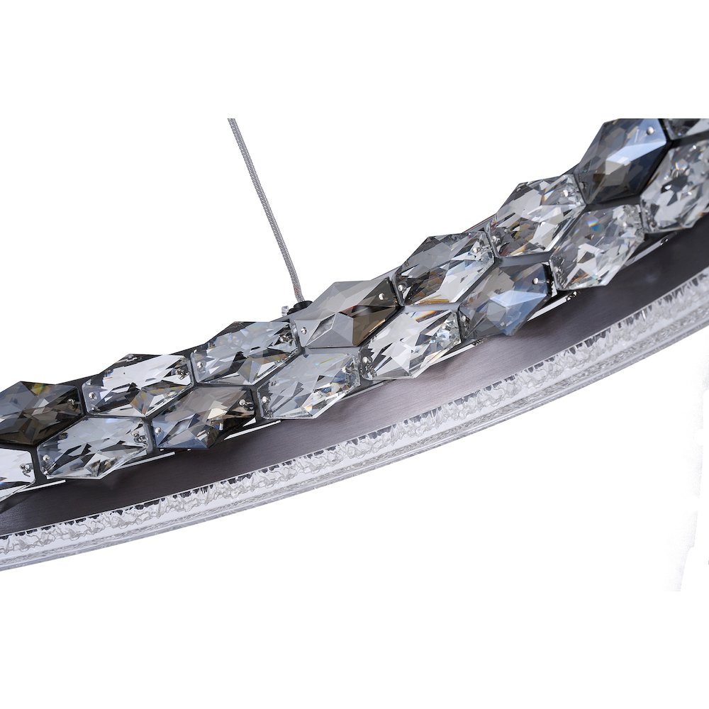 1-Light Stain Black LED Pendant With Crystal Accents. Picture 6