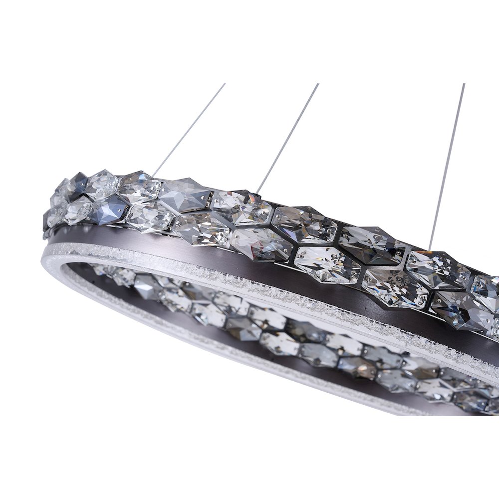1-Light Stain Black LED Pendant With Crystal Accents. Picture 9